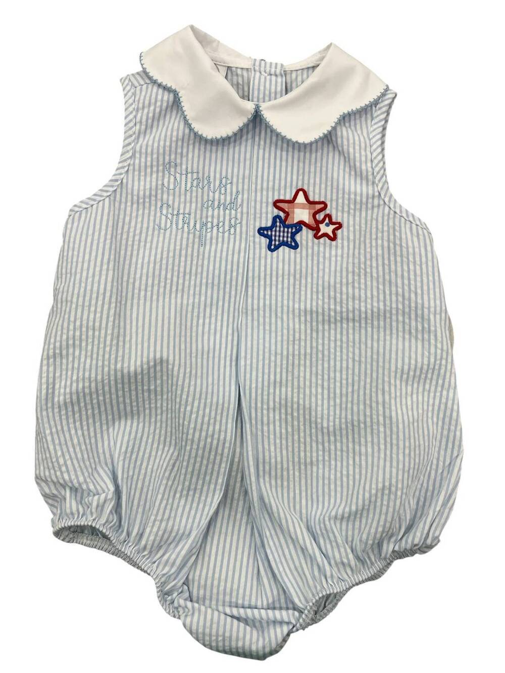 NEW KREWE girls miia stars and stripes pleat bubble in blue